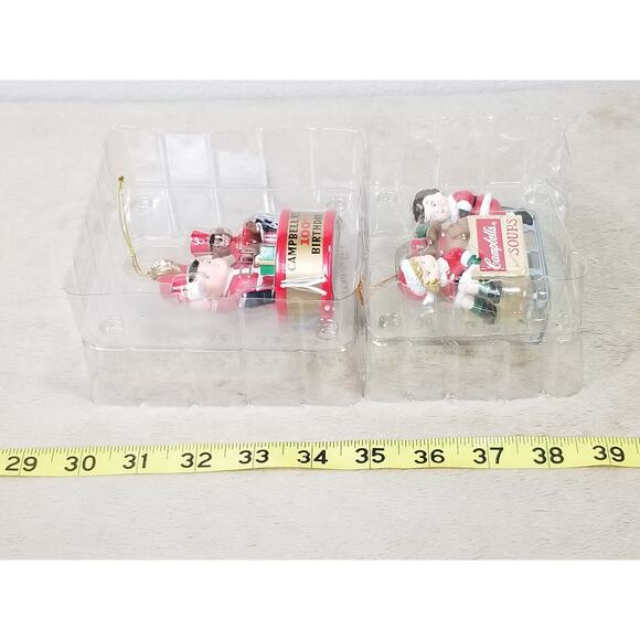 Campbell Christmas Figurine Tree Ornament 1996  1997 100th Birthday New x2 Vtg - Picture 12 of 12